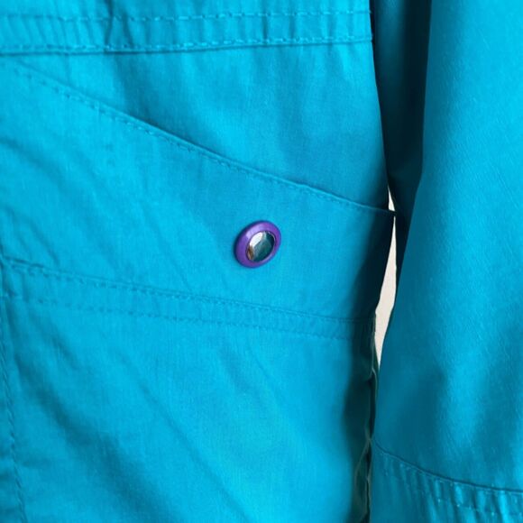 Vintage Casual Club Size Small Ski Jacket Teal Purple Lined Retro 90s Two Tone - Picture 6 of 10